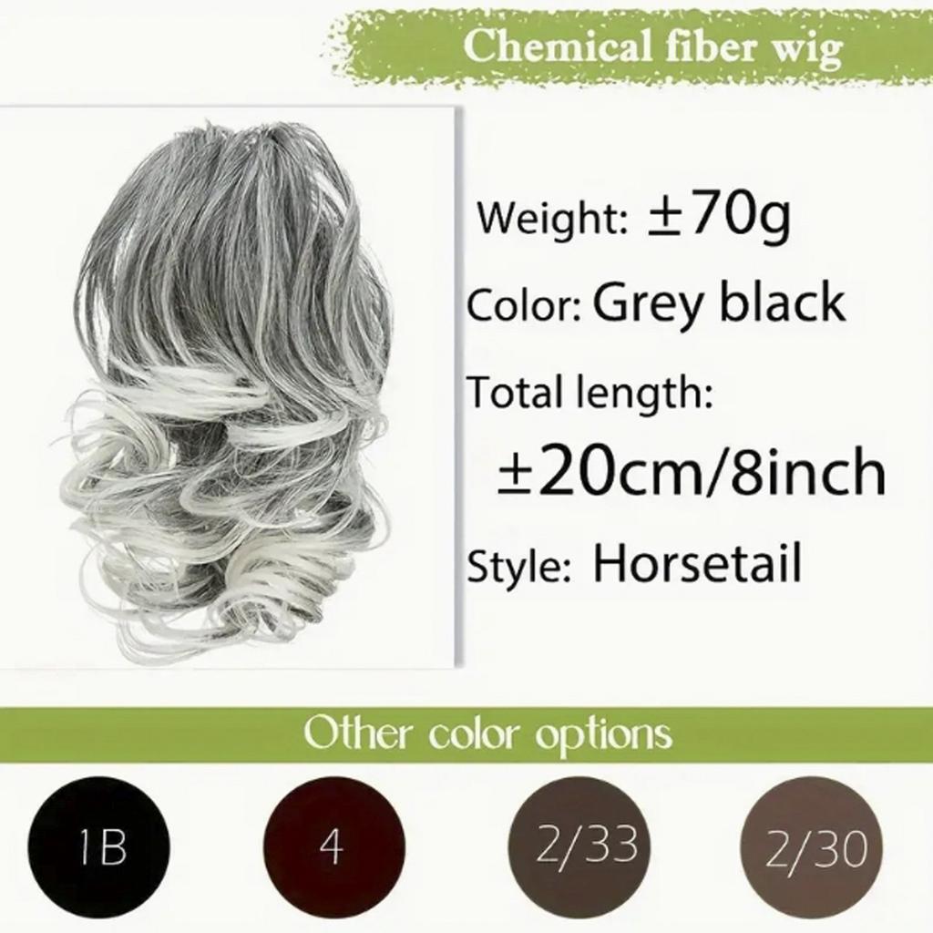Синтетические накладные волосы с зажимом-когтем, короткие вьющиеся волосы для женщин, накладные волосы с хвостиком, аксессуары для волос