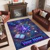 Witchcraft Theme Crystal Velvet Rug Personalized Custom Name Text Soft Floor Mat Home Decor