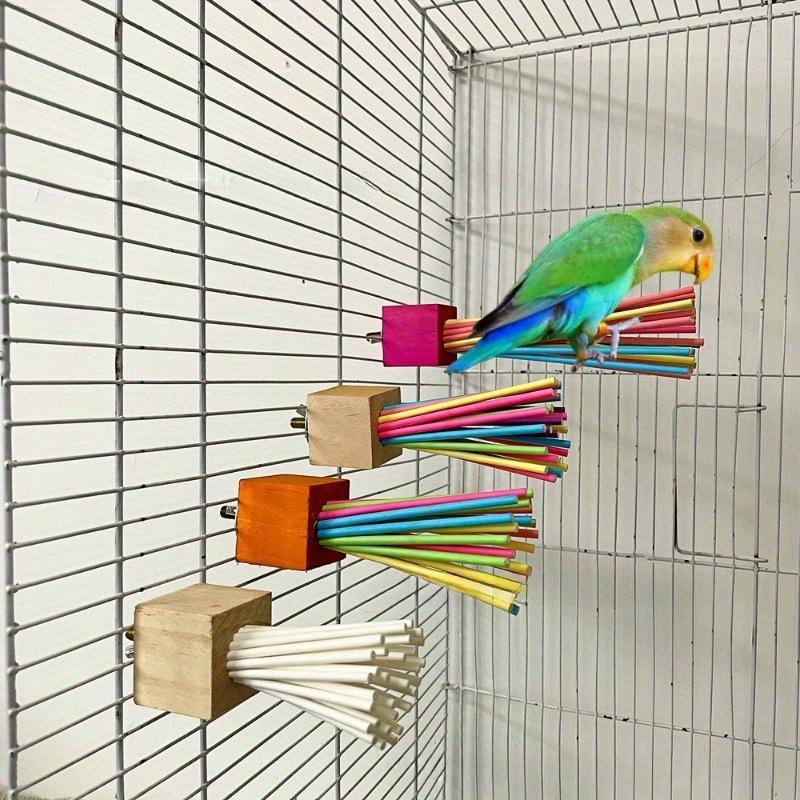 Parrot Wooden Toy Rainbow Paper Stick Grinding Teeth, Biting, and Ventilating Swing Stand Stick