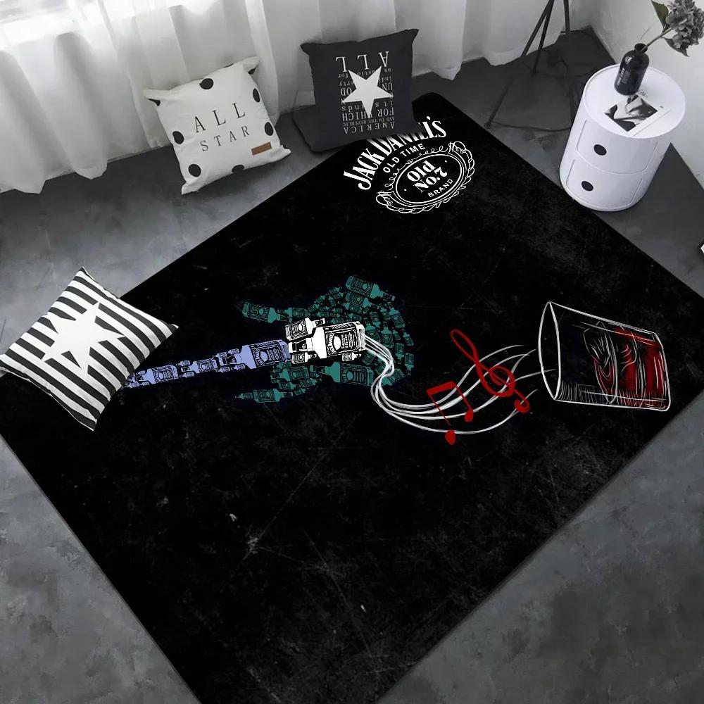 J-Джек-Дэниелс Рисунок Комнатные Коврики Моющиеся Нескользящие Коврик для Зоны Дивана и Кресел в Гостиной Кухонный Коврик Альфомбра