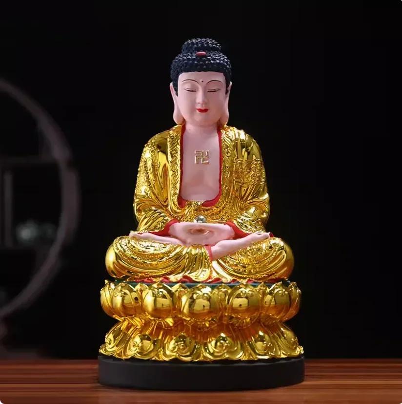 Будда Шакьямуни Кшитигарбха Бодхисаттва Авалокитешвара Статуя Будды Домашний зал Будды Предлагает украшения Мебель для дома