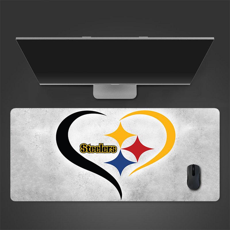 Steelers Mouse Pad, Large Gaming Desk Mat, Non-slip XXL Mousepad for Laptop & Tablet, Mini PC Playmat with Stitched Edges