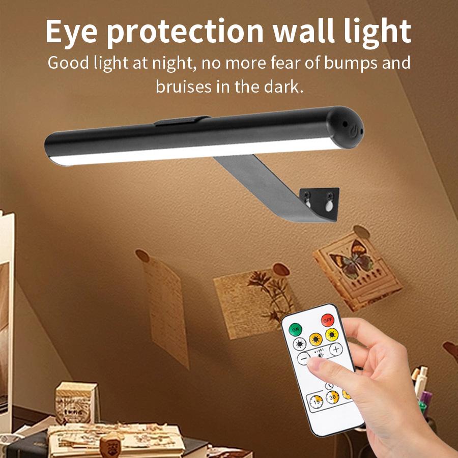 3600 мАч Лампа для подсветки картин Магнитный сенсорный ночник Портрет с пультом Диммирование 3 цветов Беспроводной настенный светильник для гостиной