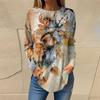 Women's Top Pullover Casual Long Sleeve Happy Long Sleeve Shirts Sweatshirt Retro Printing Printed Round Neck Tops