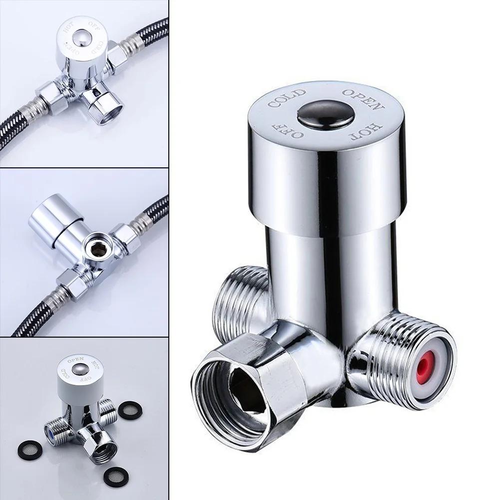 Автоматический кран-клапан с регулируемой температурой для раковин в ванной комнате эффективно смешивает воду, продлевая срок службы