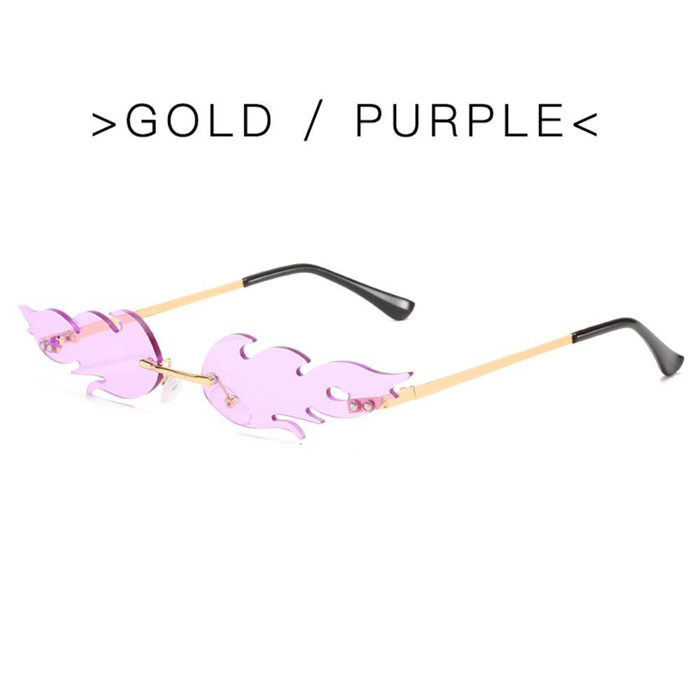 Eyewear Metal Rimless Sunglasses for Women Flame Shaped Sun Glasses Fashion Flame Sunglasses
