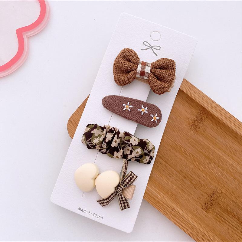 Coffee Warm Color Cute Cartoon Princess Hairpins Children Girls Kid Hair Clips Barrettes Accessories Hairclip Headwear Headdress
