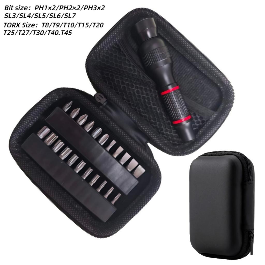 Многофункциональный набор отверток Рукоятка из алюминиевого сплава Универсальный интерфейс 6,35 мм Набор бит разного размера Длина 25 мм Набор инструментов
