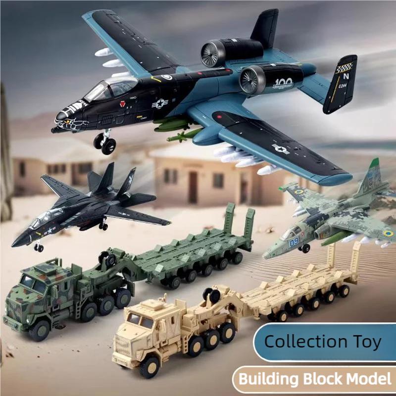 1/72 Modern Military Toy Model A-10 Aircraft M1070 Heavy Tank Transporter Fighter Assemble Planes Building Block Puzzle Toys
