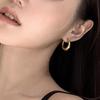 925 Sterling Silver Vintage Gold Earrings for Women Trendy Earring Jewelry Prevent Allergy Party Accessories Gift