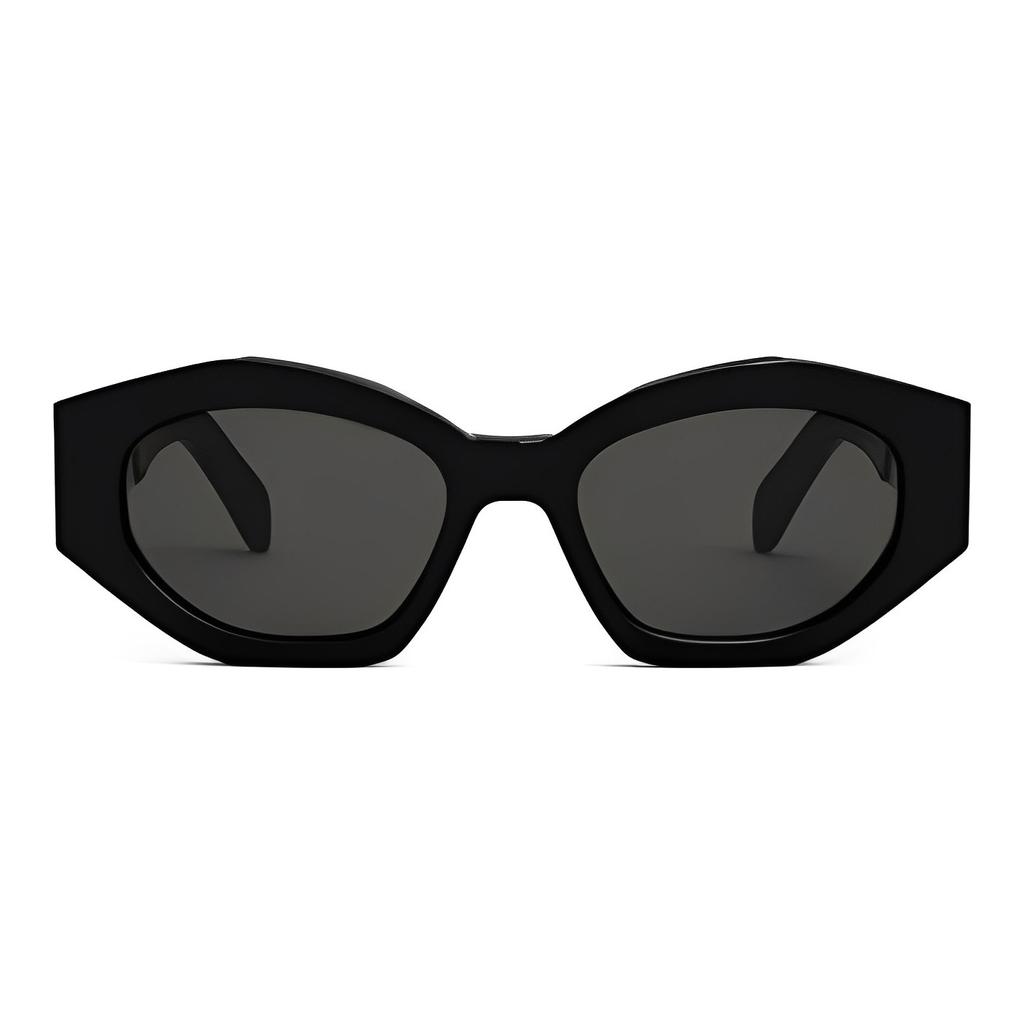 CELINE Diagonal Sunglasses Shiny Black/Smoke Unisex Eyewear CL40238U-01A