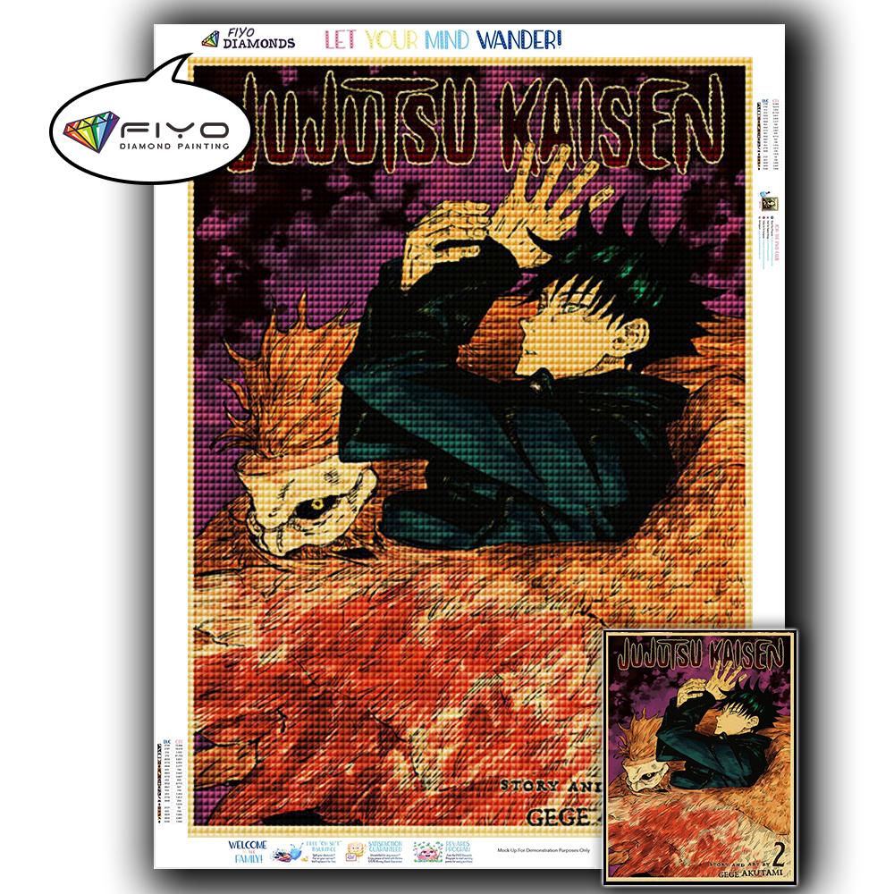 5D DIY Алмазная вышивка Аниме Дзюдзюцу Кайсен Картина Стразы Алмазная живопись Бумага Винтаж Плакат Алмазная мозаика Рукоделие Домашний декор