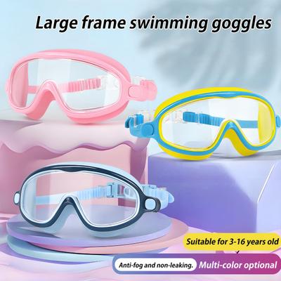 Комплект очков для плавания с широким обзором, противотуманные очки для плавания с зажимами для носа и берушами, детские очки для бассейна без протеканий