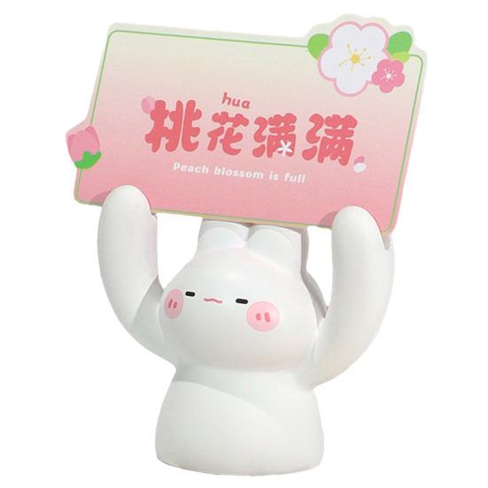 Настольная мультяшная статуя животного из смолы, очаровательная креативная форма, мини-размер, подставка для фото, зажим для заметок, держатель для заметок