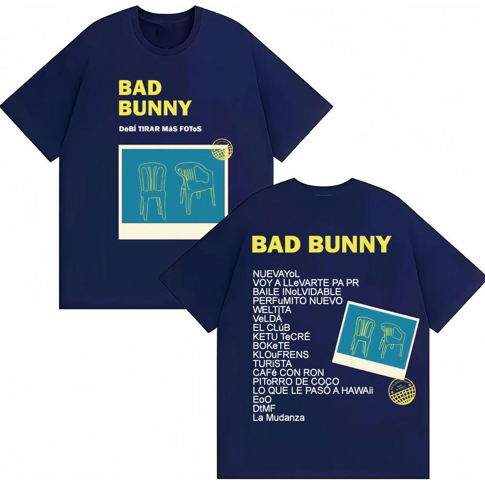 Футболка с туром альбома рэпера Bad Bunny для мужчин и женщин, хипстерские футболки, уютный хлопок, свободная повседневная футболка