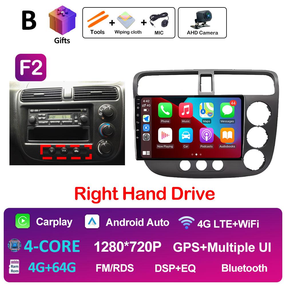 DSP стерео GPS навигация для Honda Civic 2000 2001 2002 2003 2004 2005 2006 мультимедийный проигрыватель Android 14 сенсорный экран головное устройство