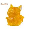 Natural Stone Nine-tailed Fox Figurine Positive Healing Energy Hand-carved Colorful Faux Crystal Love Heart Animal Statue Desktop Decoration Ornament