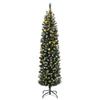 Artificial Slim Christmas Tree with 300 LEDs 240 cm