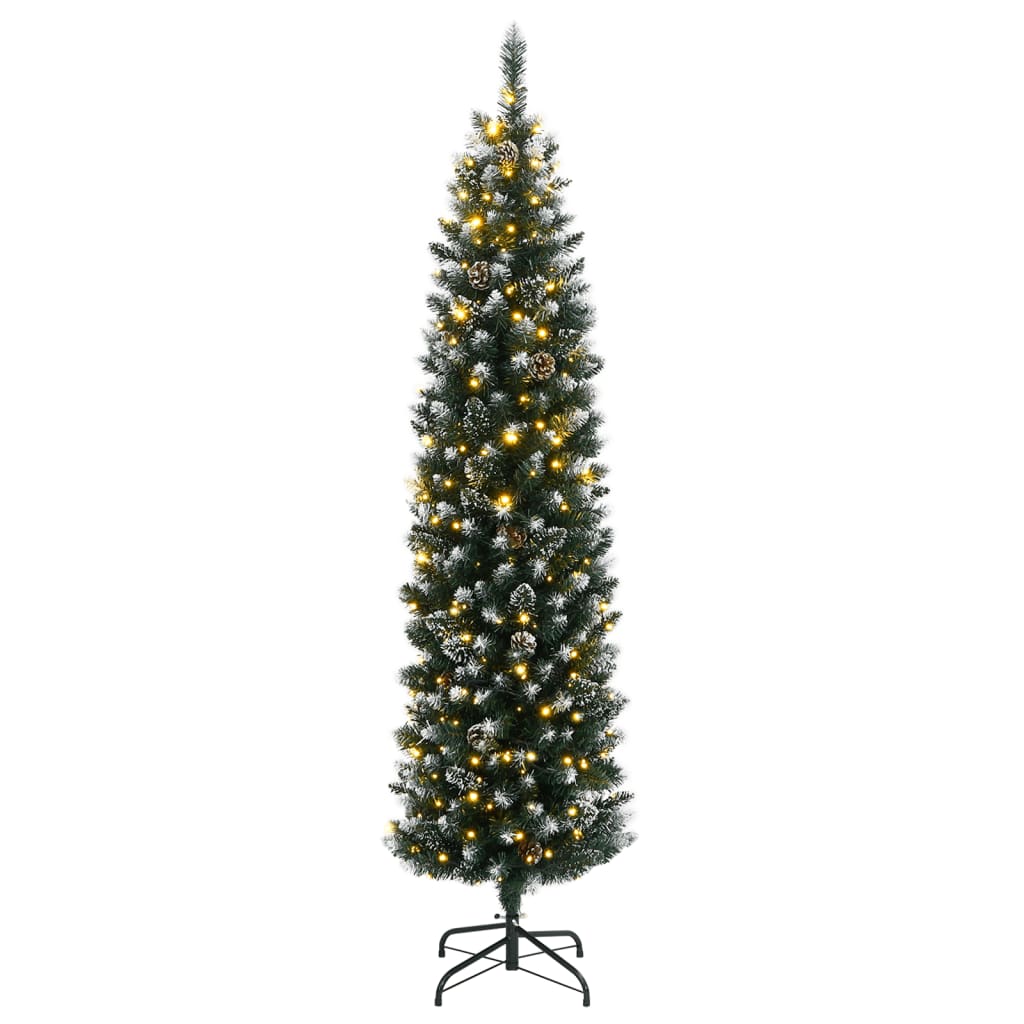 Artificial Slim Christmas Tree with 300 LEDs 240 cm