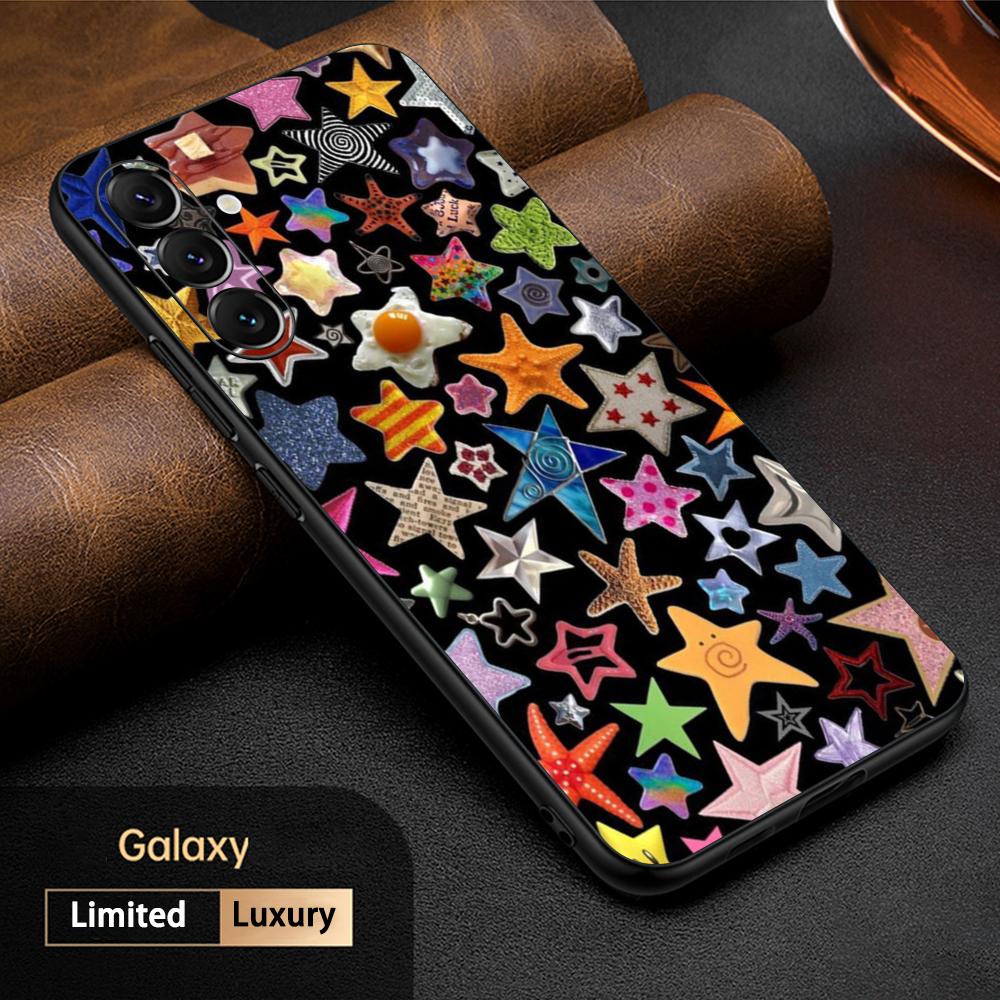Модный классный узор со звездами, хит продаж, чехол для телефона для Samsung Galaxy S26 S25 S24 S23 S22 S21 Plus Ultra Note20, мягкий, черный