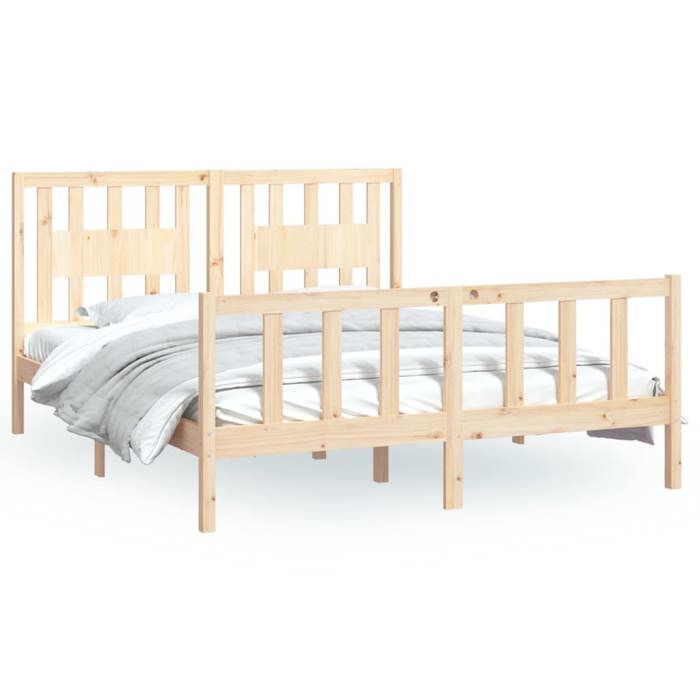 Maison Exclusive - Cadre de lit sans matelas bois massif de pin 160x200 cm