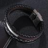 Модный кожаный браслет для мужчин Панк-рок ювелирное изделие Подарок Мужской браслет на запястье Ювелирное изделие