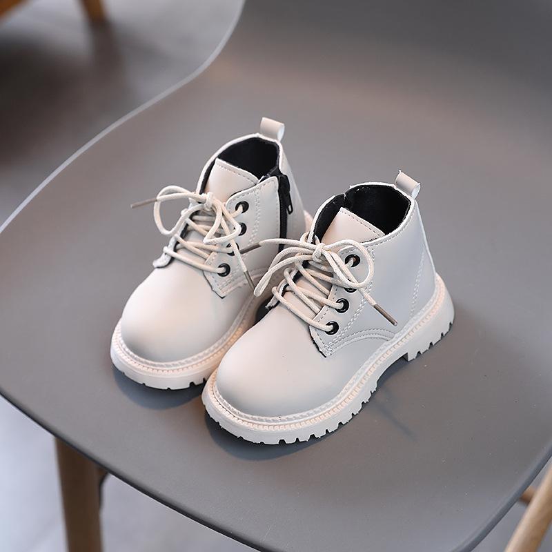 2024 Children's Autumn Boots Solid Color Winter Plush Girl Snow Boots Warm Fashion Kids Ankle Cotton Boots Boys Versatile Causal