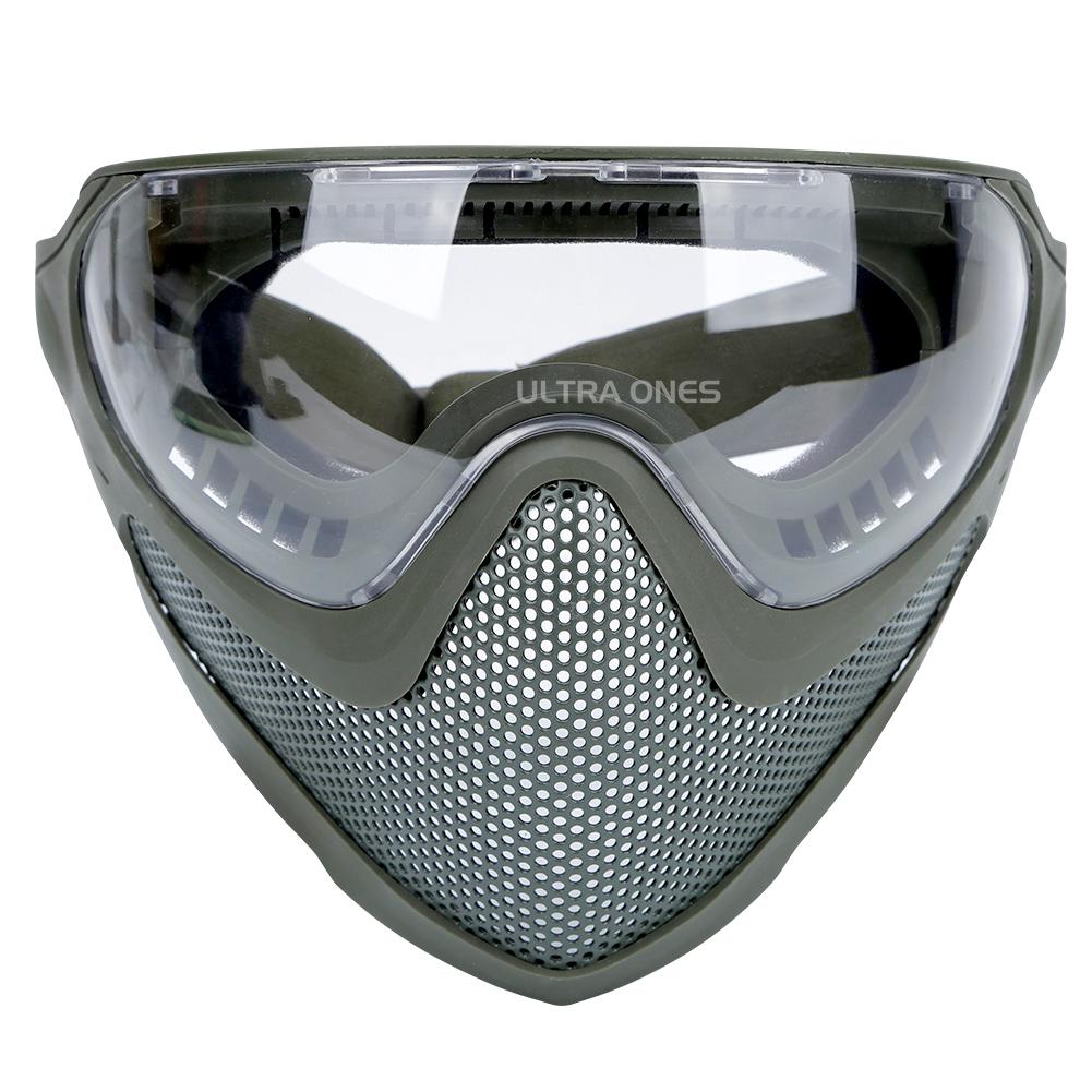 Тактическая полнолицевая маска Пейнтбол Страйкбол Cs Стрельба Стальная сетка Дышащий защитный шлем на голову Ношение масок Охотничье снаряжение