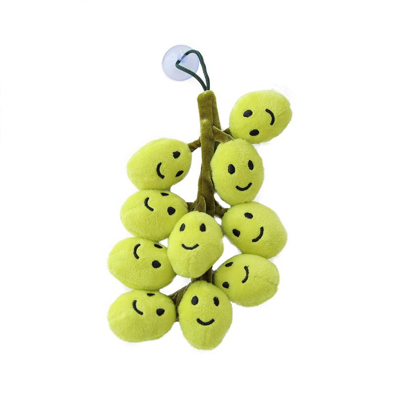 Grape-Themed Plush Doll String with Suction Cup - Green and Red Grape Pendants, Photo Props for Summer