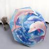 0106 Цветной узор с дельфинами, автоматический складной зонт, портативная и складная конструкция, 8 спиц, рождественский или день рождения подарок.
