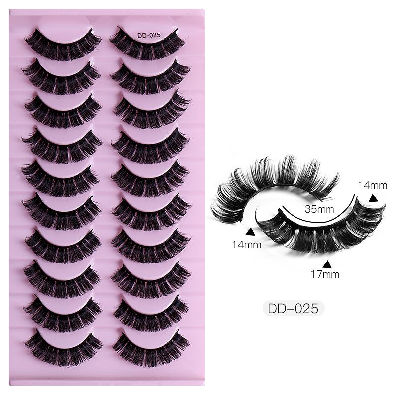 10 Pairs False Eyelashes Russian Strip Lashes Extension Faux Cils Naturel Eyelash Extension D Curl Strip Lashes Makeup Beauty Magnetic Eyelashes