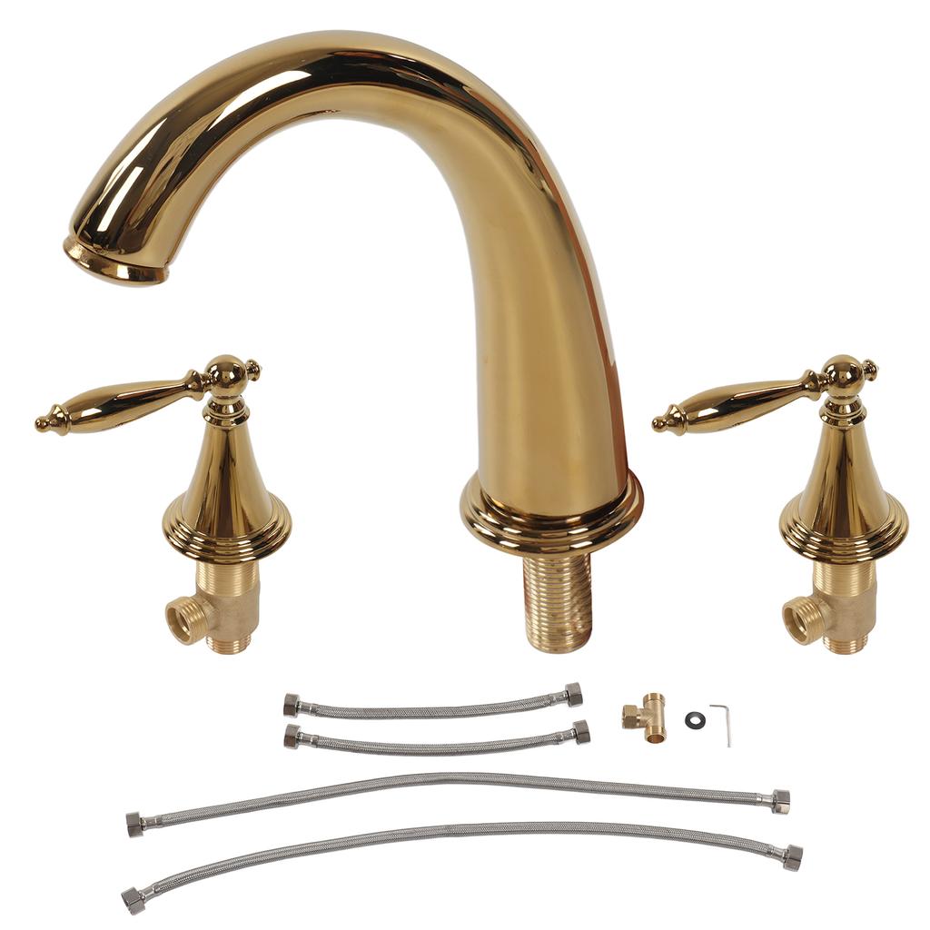 Смеситель с двумя ручками, раздельный смеситель с двумя ручками, полностью медный смеситель для раковины с тремя отверстиями, европейский смеситель для раковины в ванной комнате