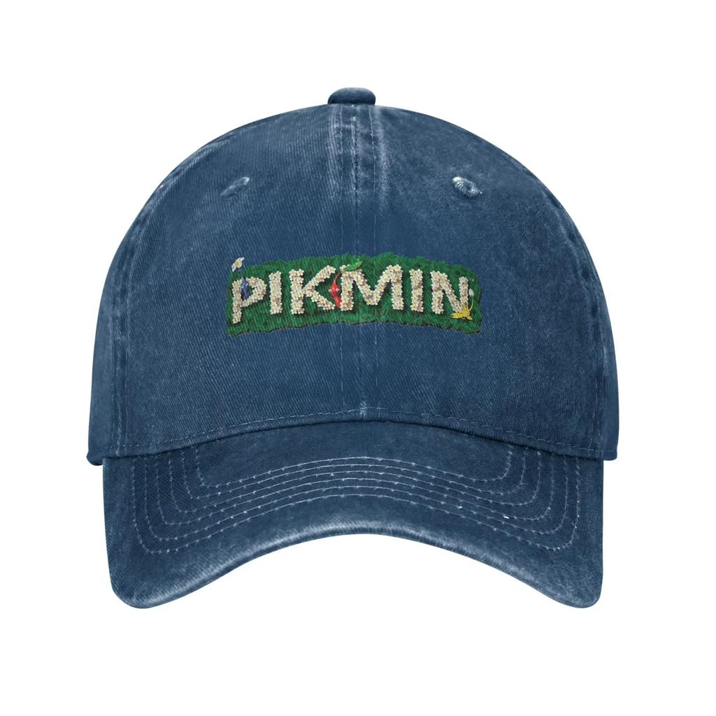 Pikmin Logo Washed Baseball Cap Fitted Retro Sun Trucker Hat Summer Women Men Tennis Skate Snapback Cap