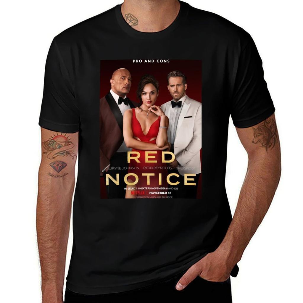 Poster Red Notice (2021) Tshirt Urban Casual Loose Fit Tee