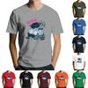 Мужская популярная футболка с принтом, круглым вырезом и коротким рукавом