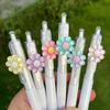 2 Pcs Cute Tulip Flower Head Gel Pen 0.5mm ST Quick-drying Student Notes Test Stationery Writing Pen Kawaii School Supplies