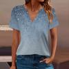 Women's T Shirt Tee Printed Short Sleeve Daily Weekend Fashion Basic V Neck Regular Top