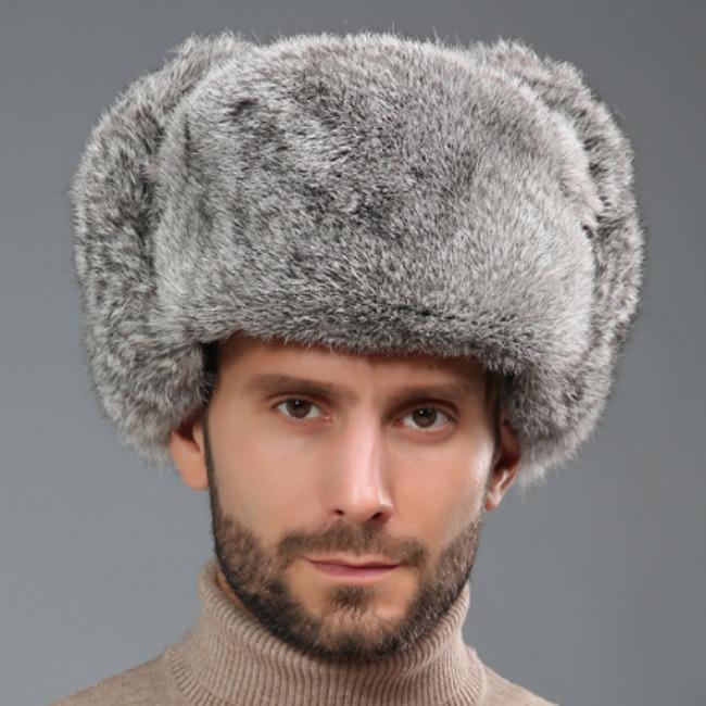Шапка из кроличьей шерсти, мужская зимняя меховая шапка, утолщенная северо-восточная уличная теплая защита, защита ушей, хлопковая шапка для людей среднего и пожилого возраста