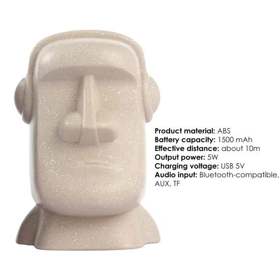 R199 Bluetooth-compatible Speaker Fashion Giant Statue Party Home Desk Mini High-fidelity Decoration Sound Box with TF Card Slot