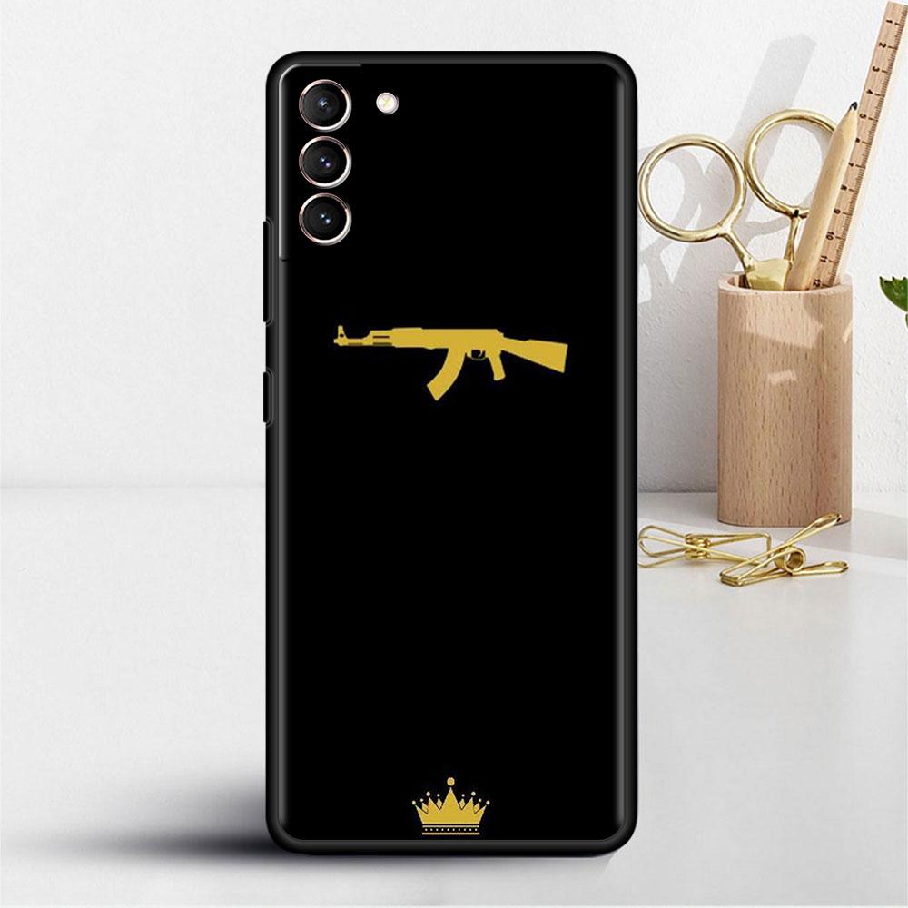 AK47 Handgun Gun BUllets Case For Samsung Galaxy S22 S21 S20 FE S10 S9 Plus S8 Note 20 Ultra 10 Plus Soft Phone Shell