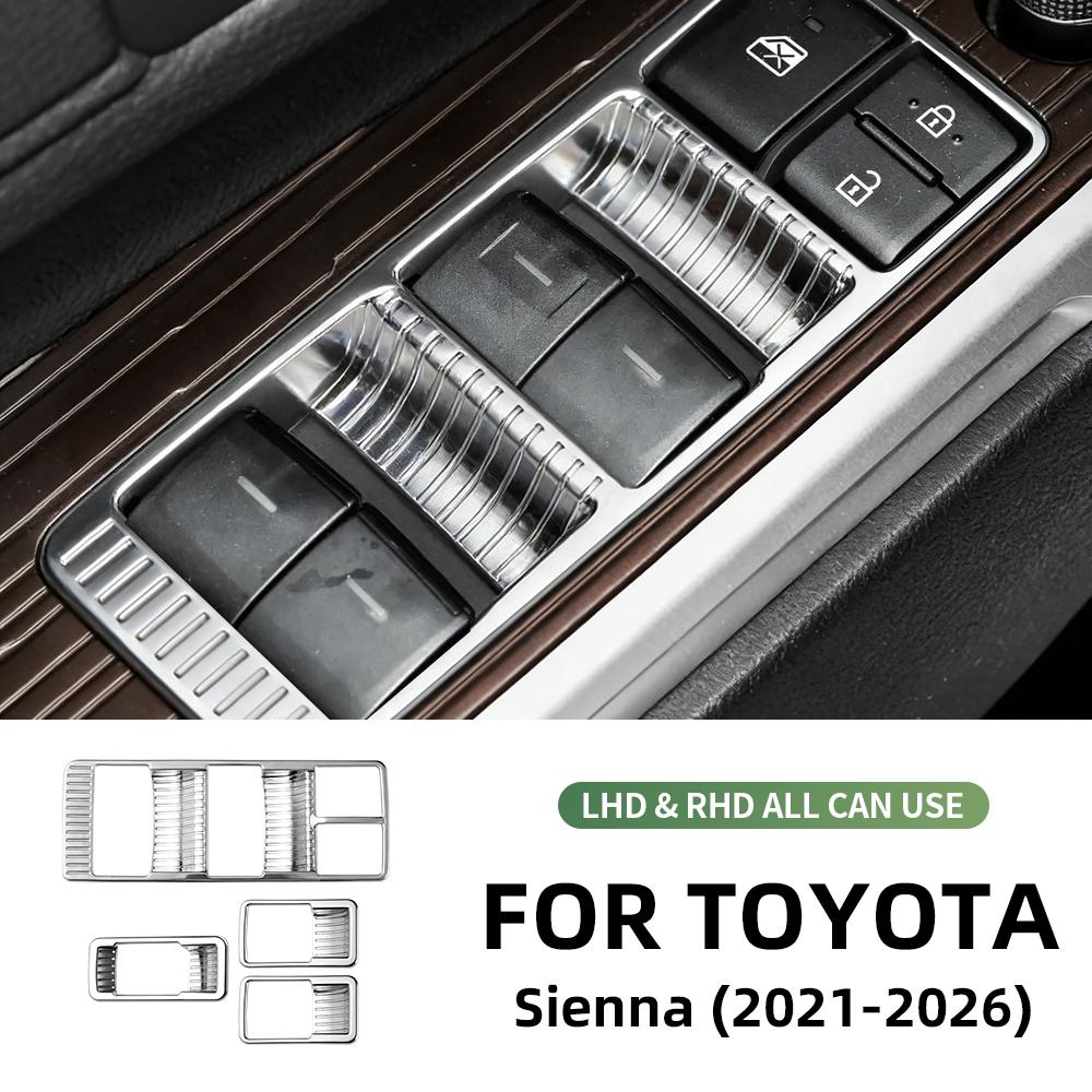 For Toyota Sienna XL40 2021 2022 2023 2024 2025 2026 Silver Window Lift Button Frame.