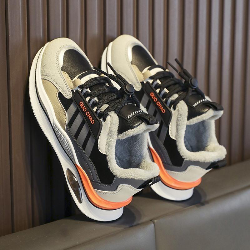 Детские теплые зимние сапоги. Детская зимняя хлопчатобумажная обувь. Нескользящие теплые плюшевые сапоги на открытом воздухе. Теплая меховая обувь с высоким берцем. Водонепроницаемые теплые кроссовки.