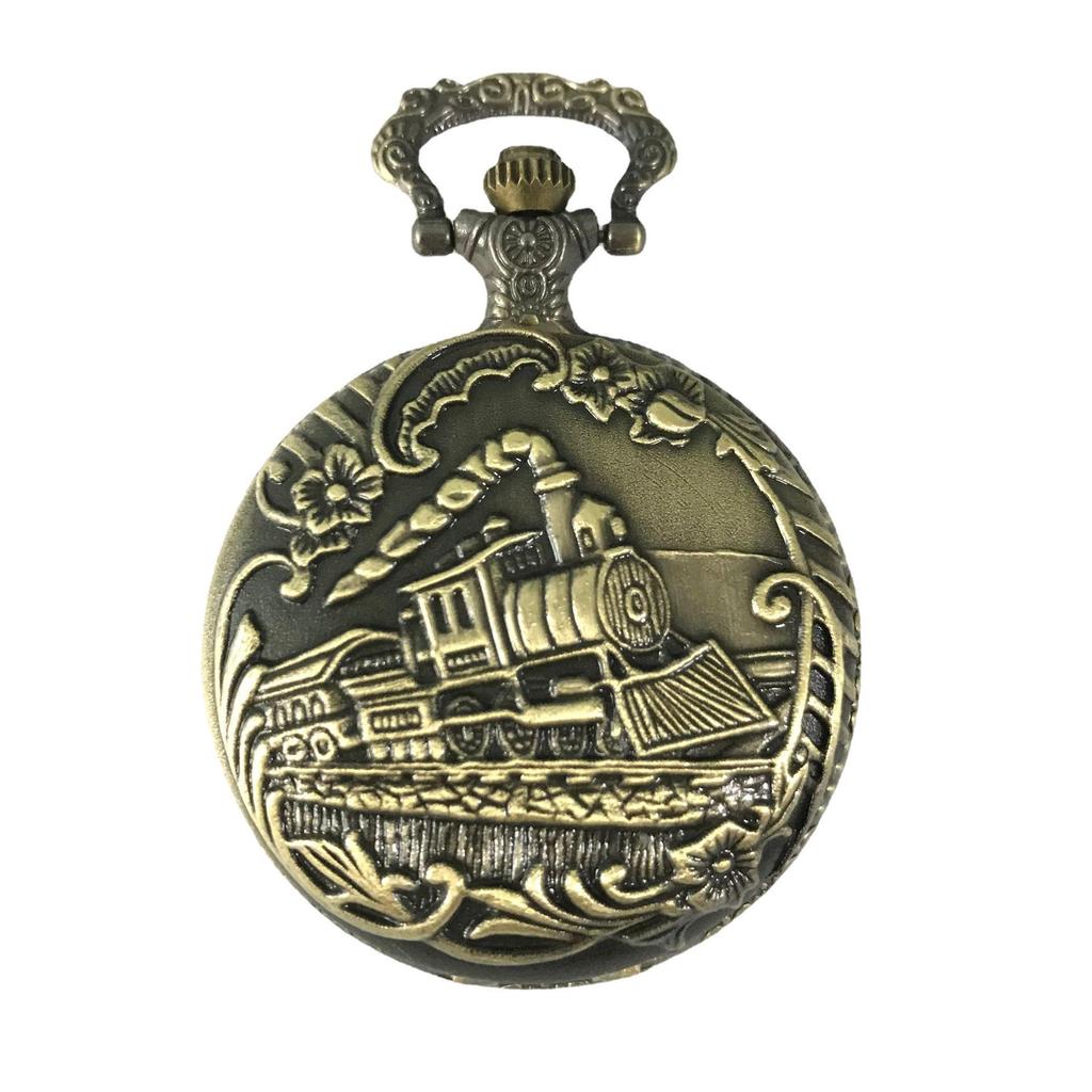 Unisex Hollow Locomotive Quartz Pocket Watch - Casual Style
