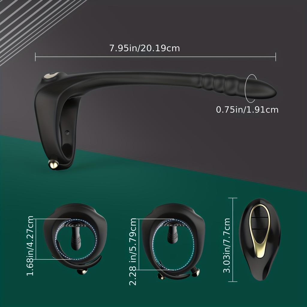 1pc Penis Ring Vibrator, Anal Plug Male Prostate Massager, Delayed Ejaculation Locking Penis Ring, Testicle Massage Stimulator