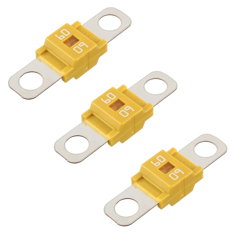 BOJACK AMI/Midi 50A High Current Fuse - Bolt-on Fuse 50 Amp for Cars, Trucks, Construction Vehicles, Buses, Caravans (Pack of 3)