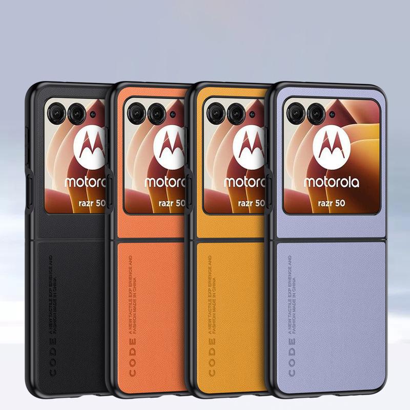 Обычный кожаный чехол для Motorola Razr 50, ультраматовый бампер, ультратонкий противоударный жесткий чехол для телефона Moto Razr50, ультразащитный чехол для камеры