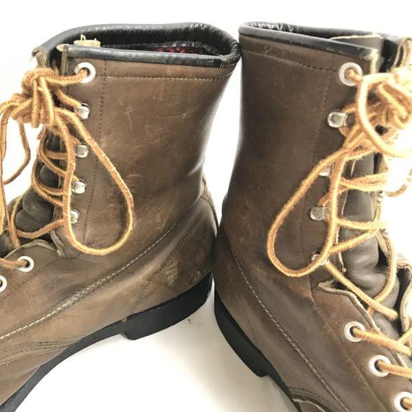 WOLVERINE Кожаные Рабочие Ботинки на Шнуровке Винтажные Размер 12D 29.5-30.0 Коричневые 1000 Миль(ИСПОЛЬЗОВАЛ)