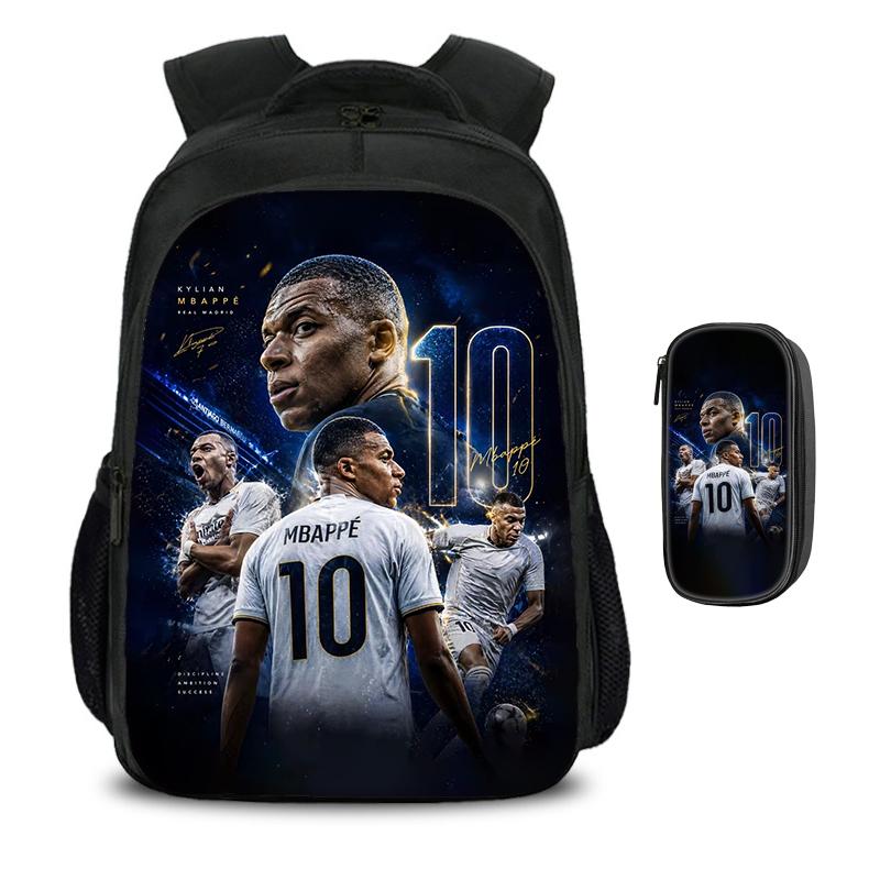 M-Mbappe Двухслойный Рюкзак Футбольная Звезда Набор из 2 Штук Рюкзак, Спортивные Пеналы Школьные Сумки Детский Школьный Mochila Rucksack
