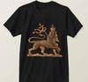 Haile Selassie. Men's Lion of Judah Printed T-shirt. Short-sleeved 100% Cotton Casual Loose-fitting Top High Quality