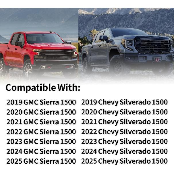 Right Passenger Side Mirror Glass Compatible With      2024 2025Chevy Silverado 1500 GMC Sierra 1500 With Backing Plate Heated (With A Tool) Replace#